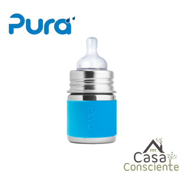 PURA – Botella 150ml tetina 0m+ (celeste)
