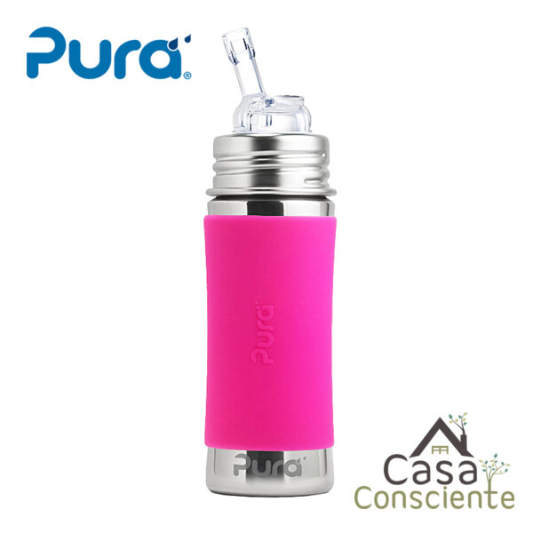 PURA – Botella 325ml cañita (rosado)