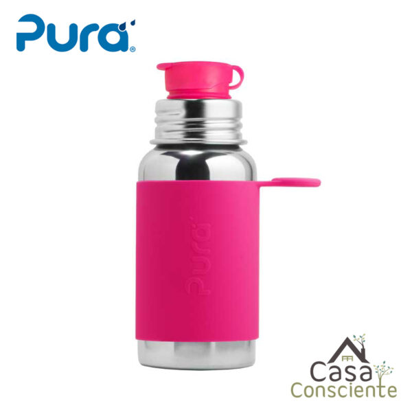 PURA – Botella 550ml tapa sport (rosado)