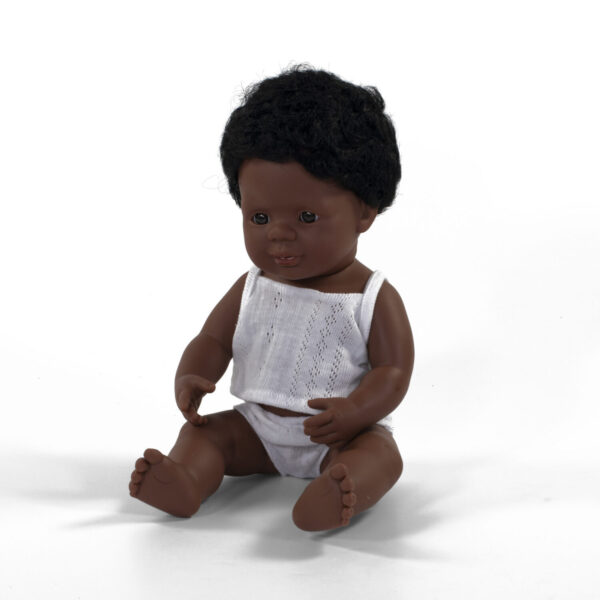 MINILAND DOLLS – Muñeco bebé afroamericano (38cm)