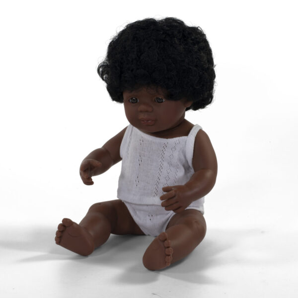 MINILAND DOLLS – Muñeca bebé afroamericana (38cm)