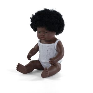 MINILAND DOLLS – Muñeca bebé africana (38cm)