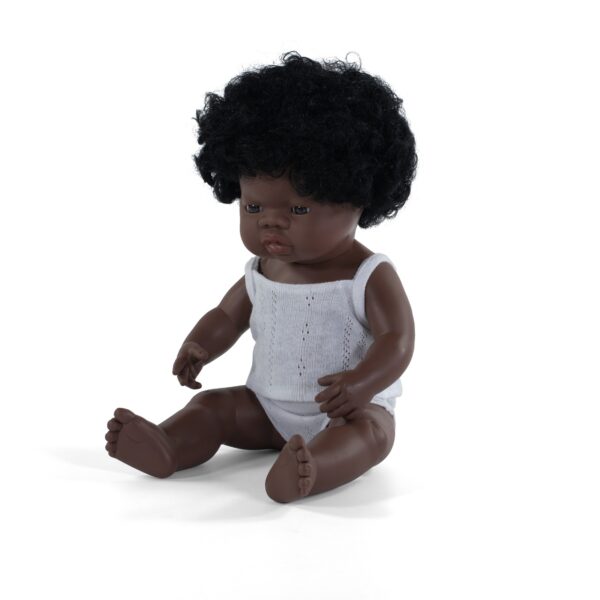 MINILAND DOLLS – Muñeca bebé africana (38cm)