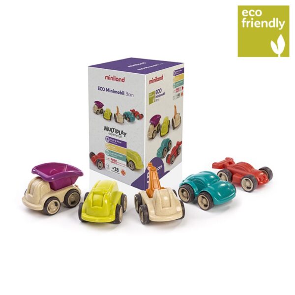 MINILAND EDUCATIONAL – Coches de juguete ECO Minimobil (12 cm)
