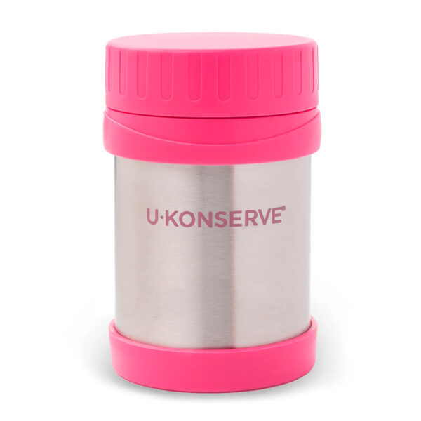 UKONSERVE – Termo Insulado para comida 335ml acero inoxidable (tapa rosada)